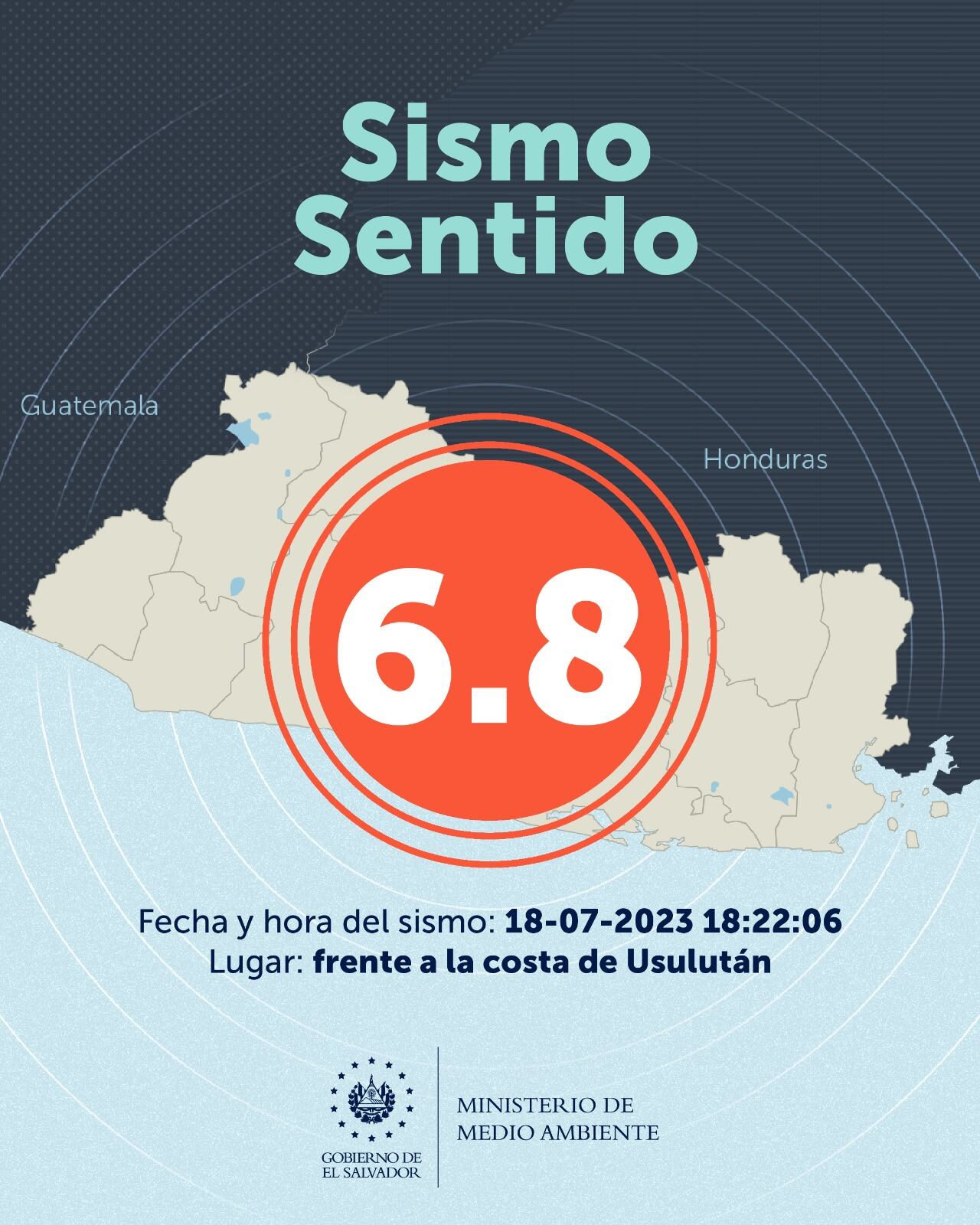 Potente sismo golpeó El Salvador este martes 18 de julio.