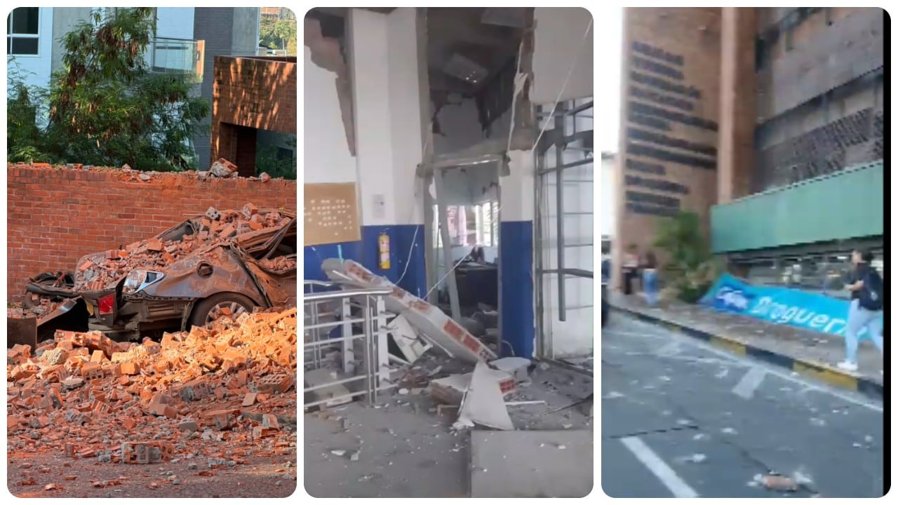 Imágenes de redes muestran el impacto del temblor en Cali.