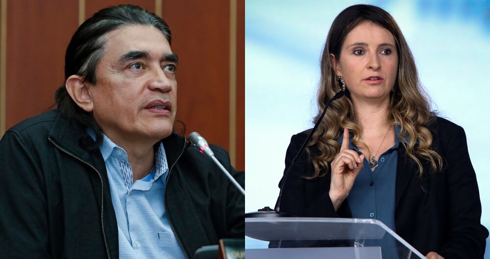 Los senadores Gustavo Bolívar y Paloma Valencia.