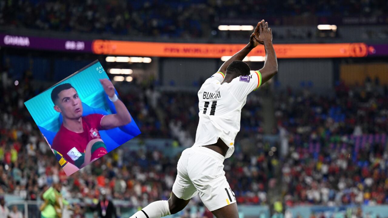 Bukari celebró a lo Cristiano Ronaldo en el duelo entre Ghana y Portugal.