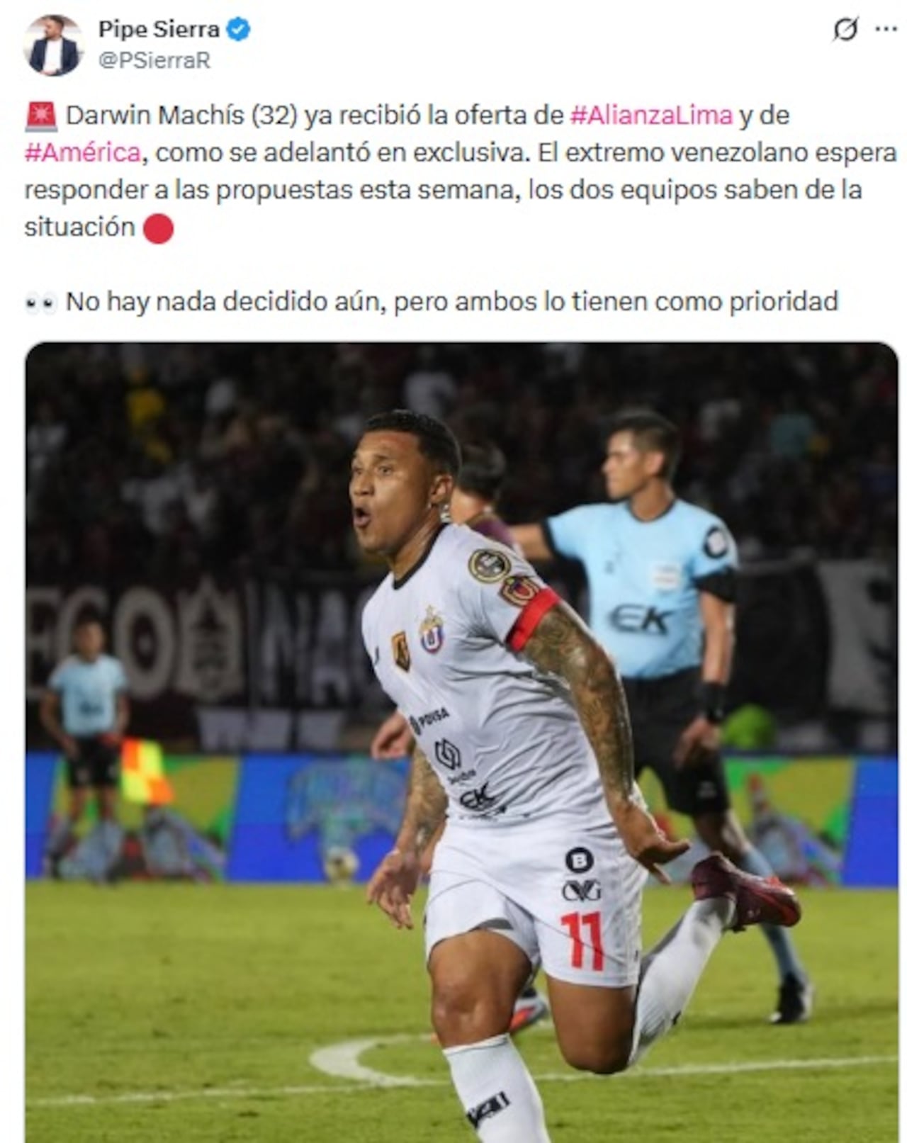 Pantallazo X: @PSierraR