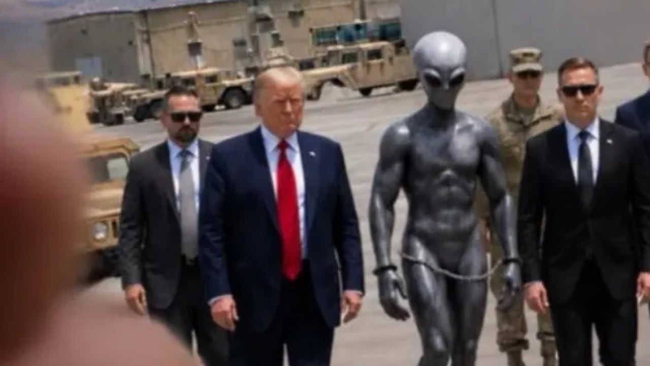 Donald Trump y una imagen que publicó hecha con IA.