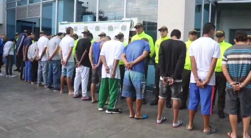 Fueron capturados 15 adultos y aprehendido un menor de edad