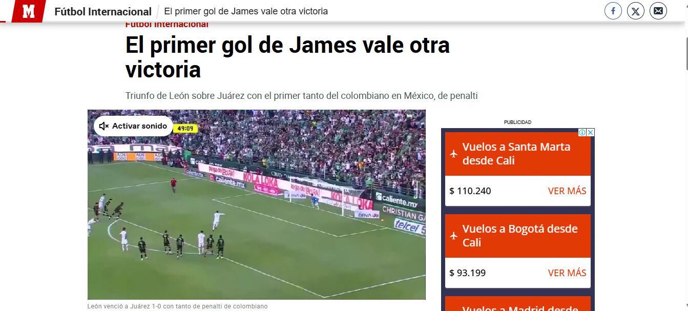 El colombiano fue noticia mundial tras su primera anotación con el León.