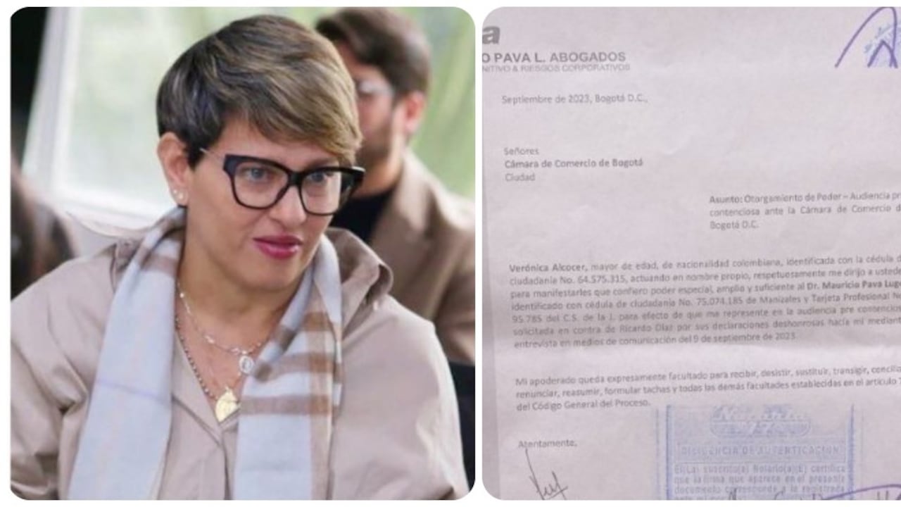 Verónica Alcocer y el documento donde le concede poder al abogado Mauricio Pava.