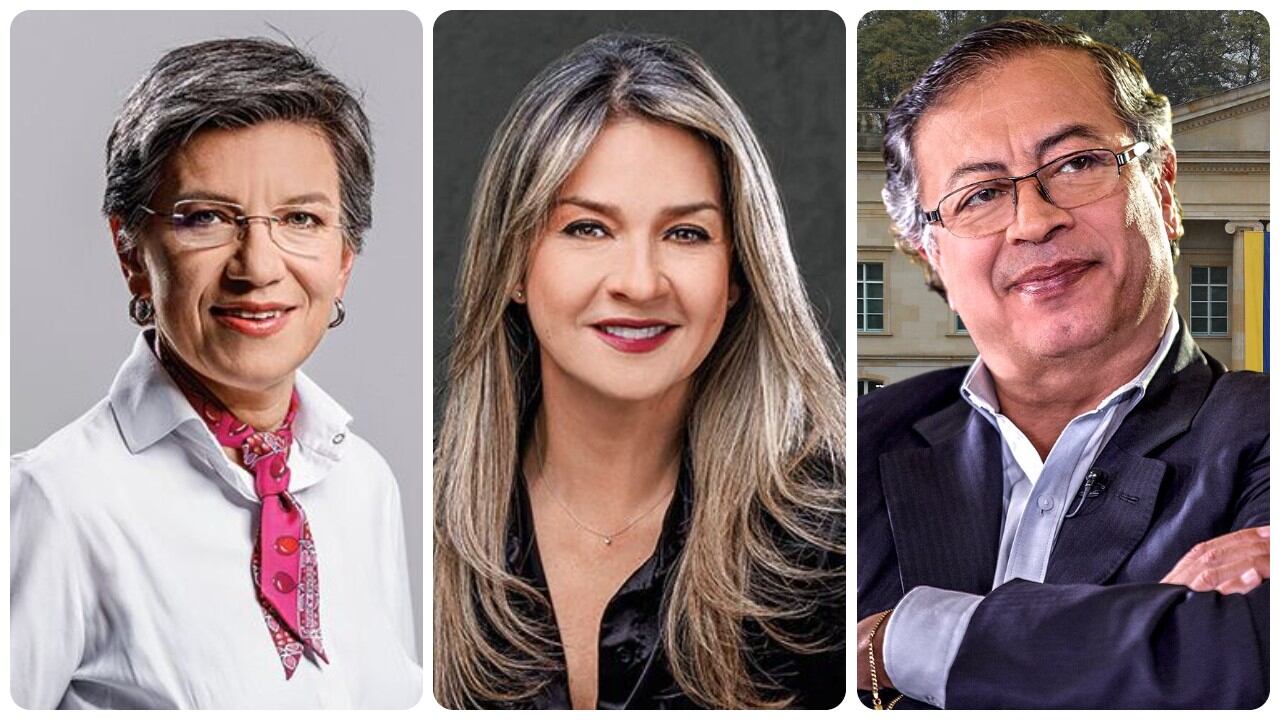 Claudia López, Vicky Dávila y Gustavo Petro.
