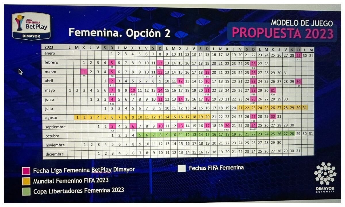 Propuesta 2 calendario Liga Femenina 2023