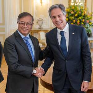 El presidente de Colombia, Gustavo Petro, y el Secretario de Estado de los Estados Unidos, Antony Blinken.