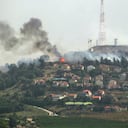 (FILES) A picture taken from Lebanon's Marjayoun village on May 23, 2024, shows smoke billowing in the northern Israeli border town of Metulla after an attack by the Shiite Muslim group Hezbollah, amid ongoing cross-border clashes between Israeli troops and Hezbollah fighters. Hamas's attack on October 7 resulted in the deaths of 1,205 people on the Israeli side, most of them civilians, according to an AFP tally based on Israeli official figures.
Israel's retaliatory military campaign in Gaza has killed at least 41,431 Palestinians, the majority of them civilians, according to figures provided by�the health ministry in Hamas-run Gaza. The United Nations has�acknowledged the toll as reliable. (Photo by Rabih DAHER / AFP)