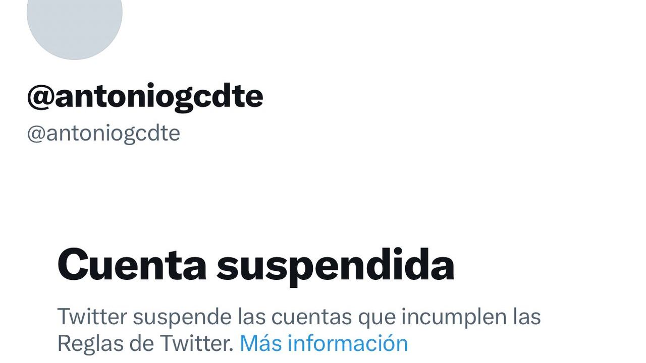 Twitter suspendió la cuenta de Antonio García desde donde enviaba polémicos mensajes.