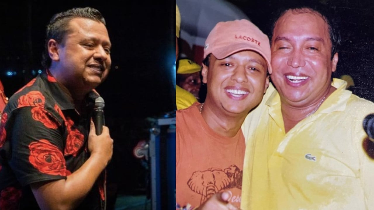 Rafael Santos y su padre Diomedes Díaz.