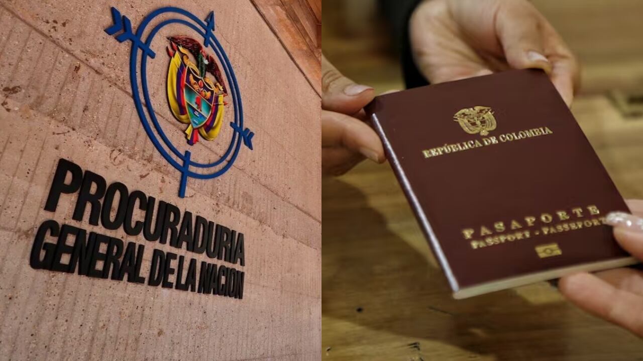 Procuraduría General de la Nación y un pasaporte colombiano.