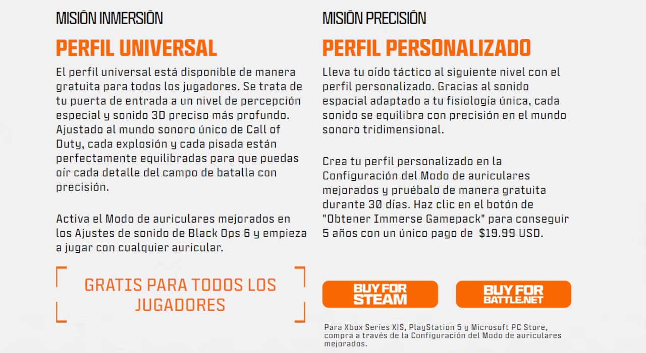 La empresa Embody ha destacado que su sistema de sonido espacial para Call of Duty: Black Ops 6 permitirá a los jugadores personalizar su experiencia auditiva de manera única, enfatizando que, si bien el acceso básico es gratuito, los perfiles personalizados son una opción premium para aquellos que buscan un audio más inmersivo.