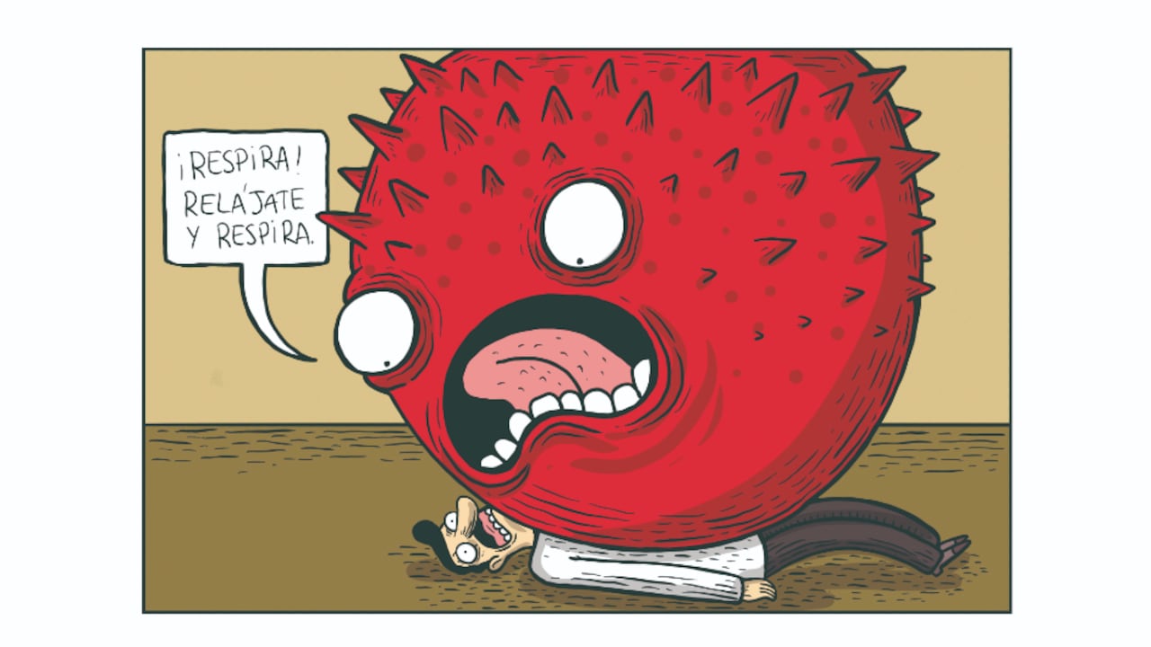 En "Ansiedad", Alberto Montt narra en sus viñetas situaciones cotidianas y difíciles bajo un prisma de humor. Por esa forma de narrar, el libro resulta un buen acompañante para tiempos duros.