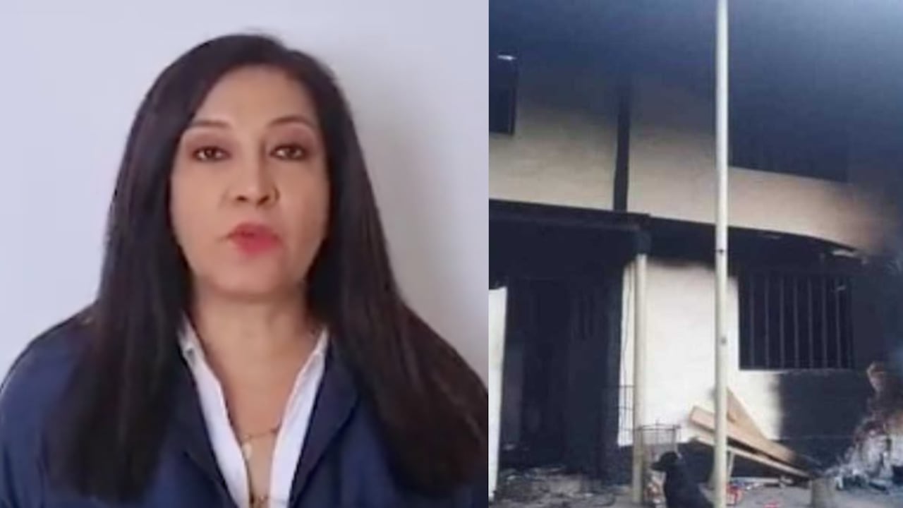 Magda Liliana Buendía, procuradora regional de Santander y la vivienda donde ocurrió la masacre.