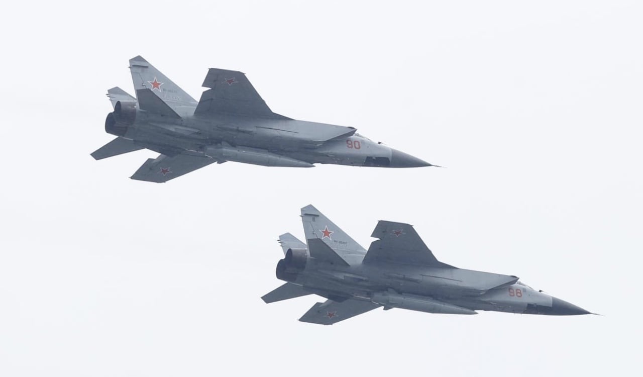 Estos son los aviones MiG-31K que llevaría Kinzhaln los misiles