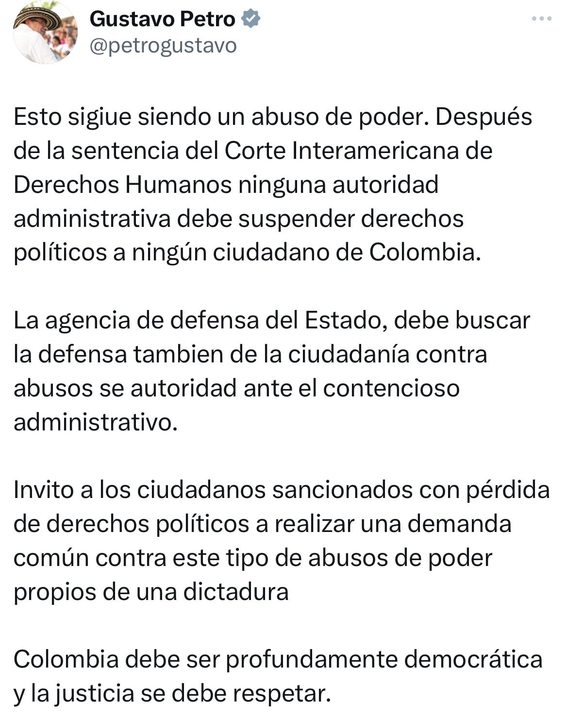Mensaje presidente Gustavo Petro
