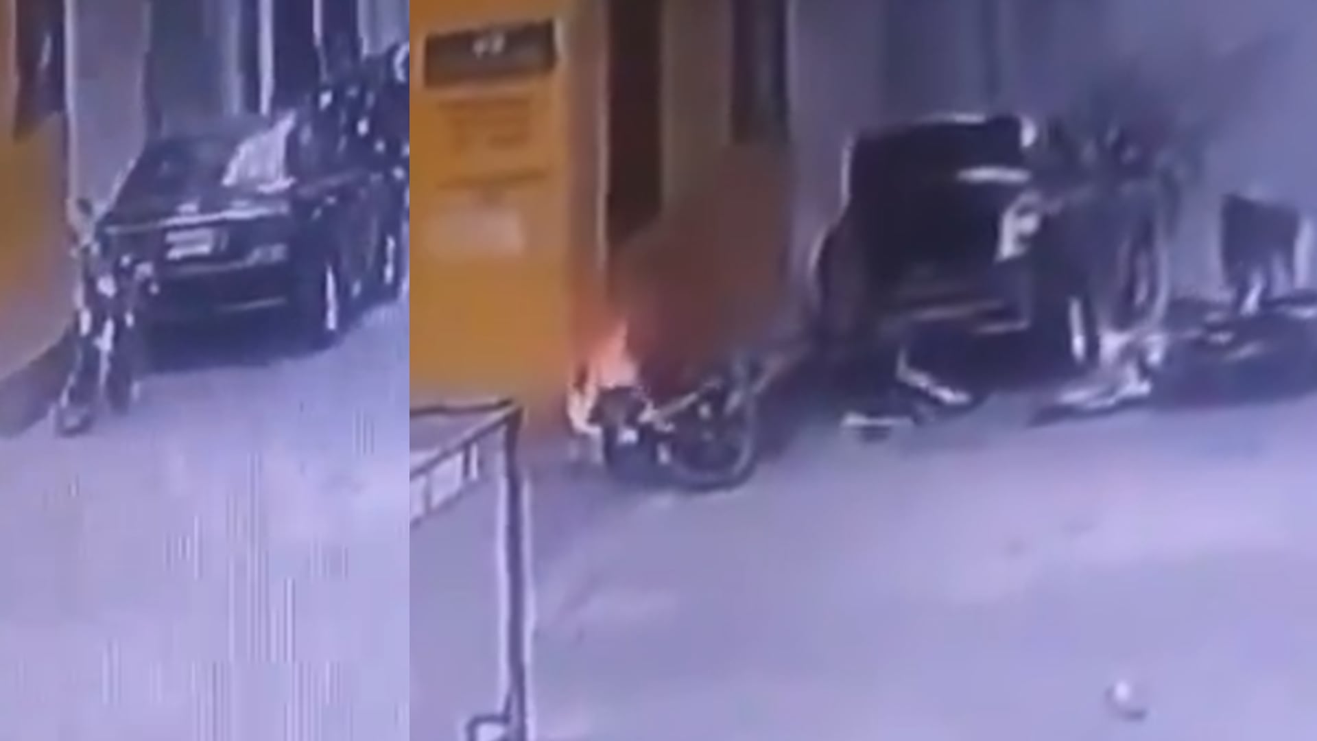 La moto explotó cuando  pasaba una motocicleta con dos personas a bordo.