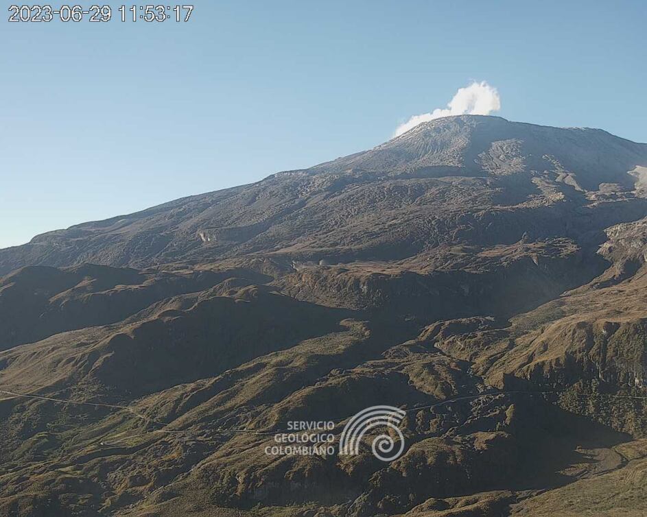 Panorámica del volcán Nevado del Ruiz.