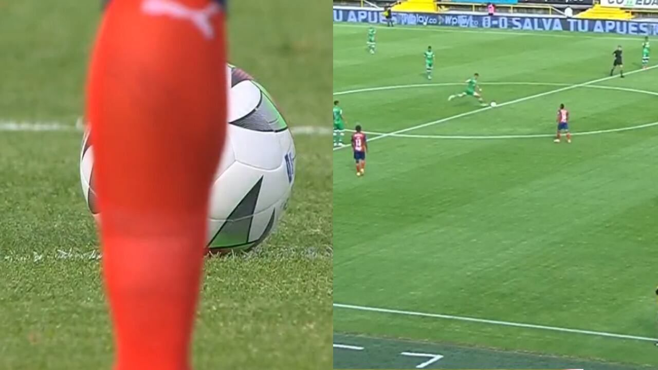 Pablo Sabbag pateó desde la mitad de cancha sin dar tiempo a la respuesta de los defensores del Medellín