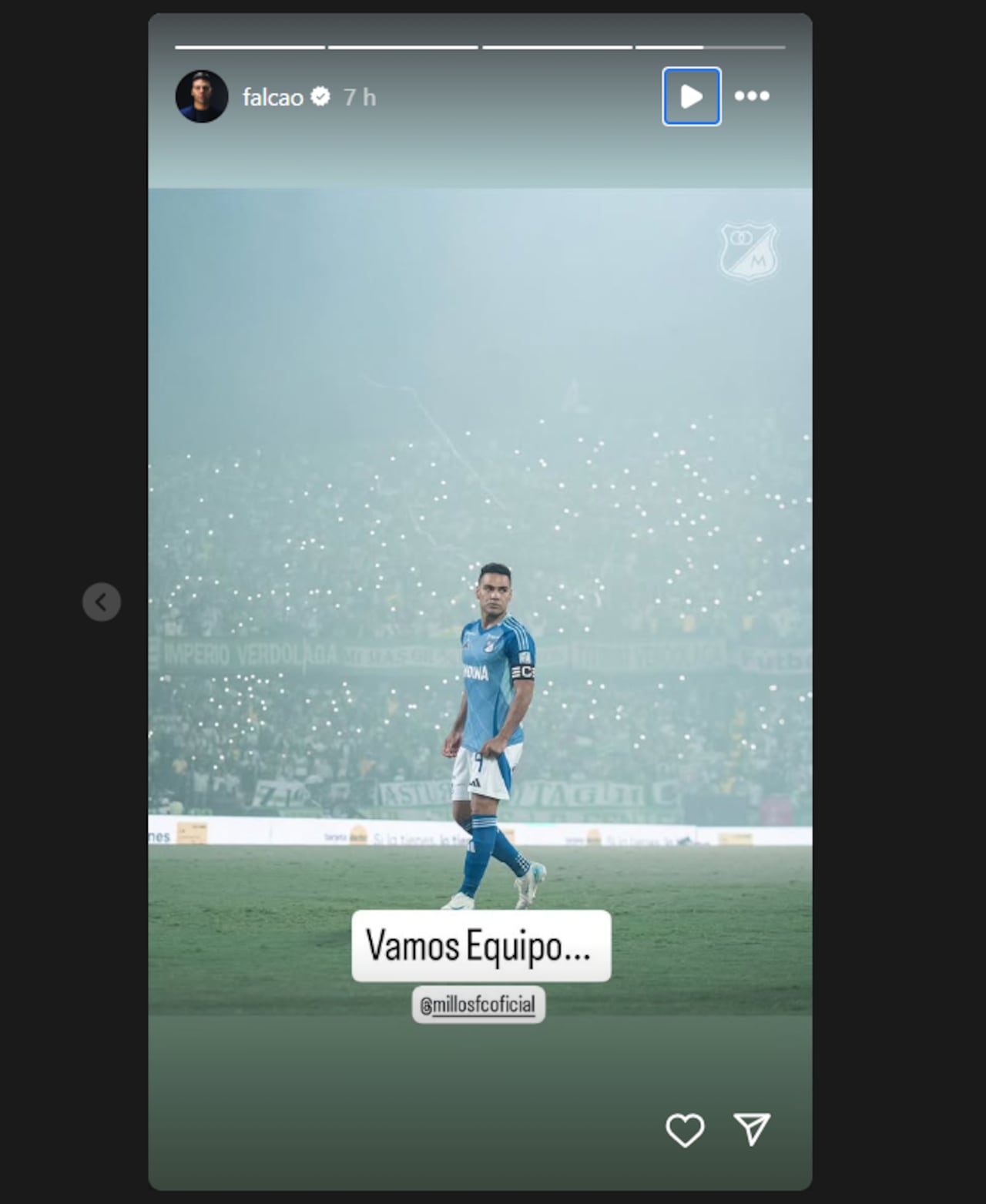 El atacante colombiano sorprendió con un gesto hacia Millonarios en la previa del clásico.