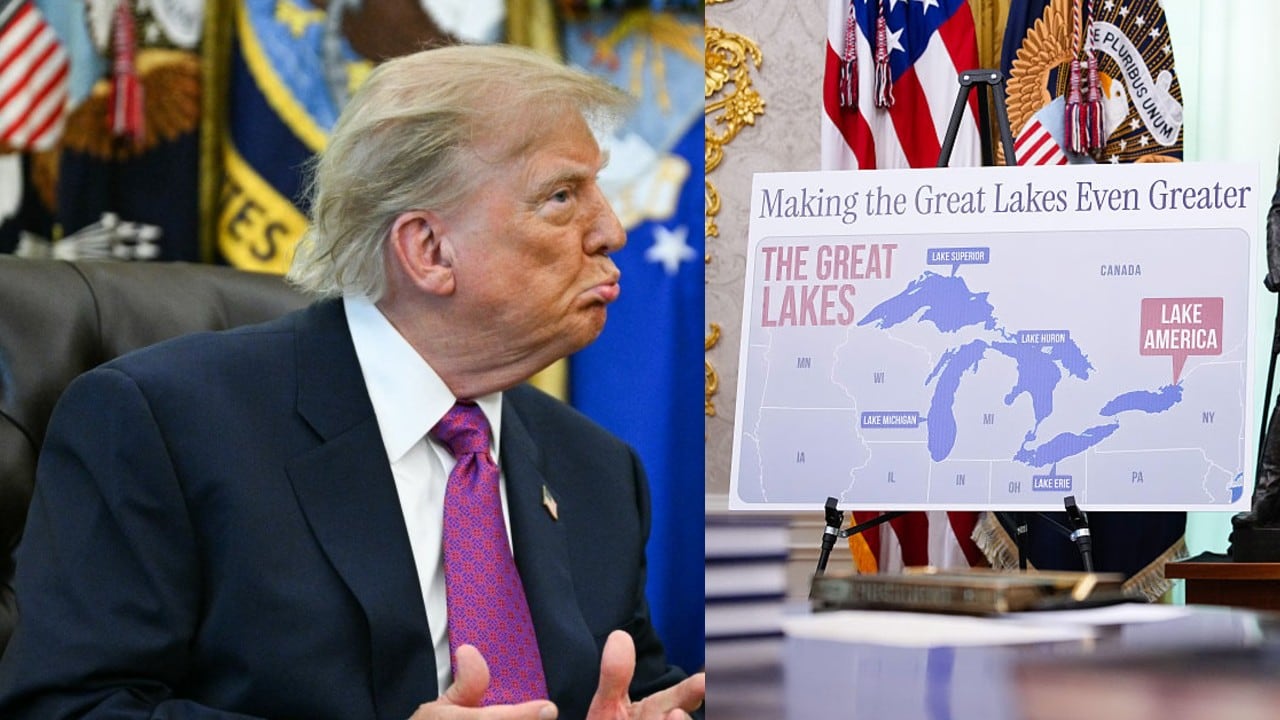 “Tenemos un golfo y tenemos un lago. Solo nos falta un océano”, dijo el presidente estadounidense, Donald Trump.