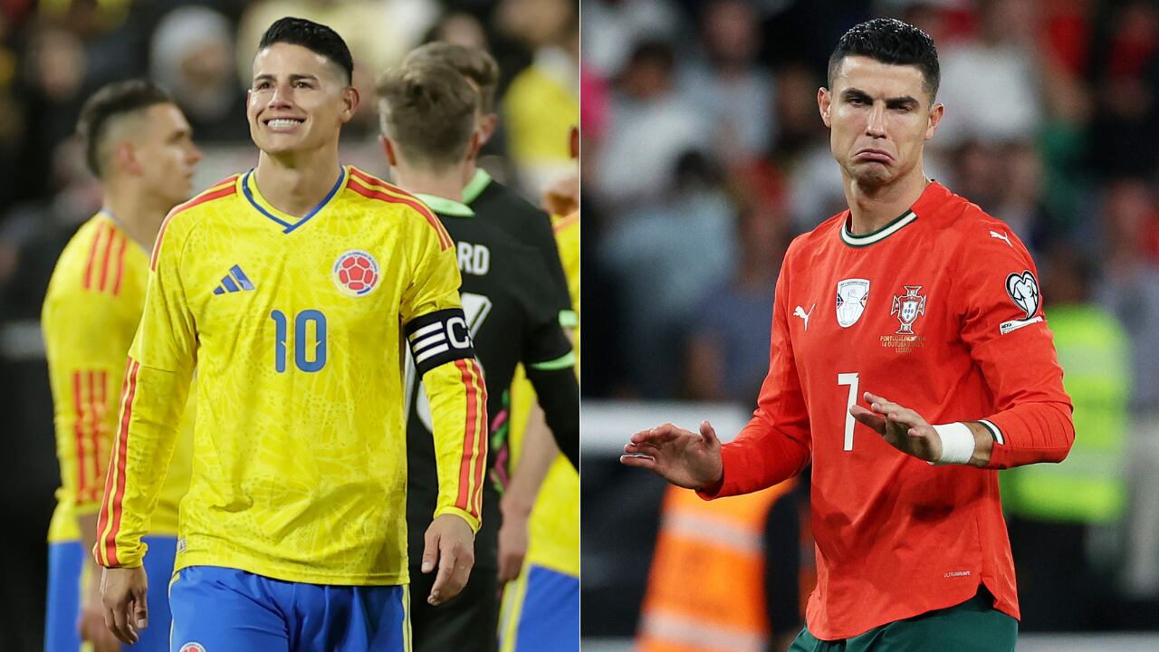 James Rodríguez vs. Cristiano Ronaldo: primera vez que habrá un Colombia ante Portugal en el Mundial 2026