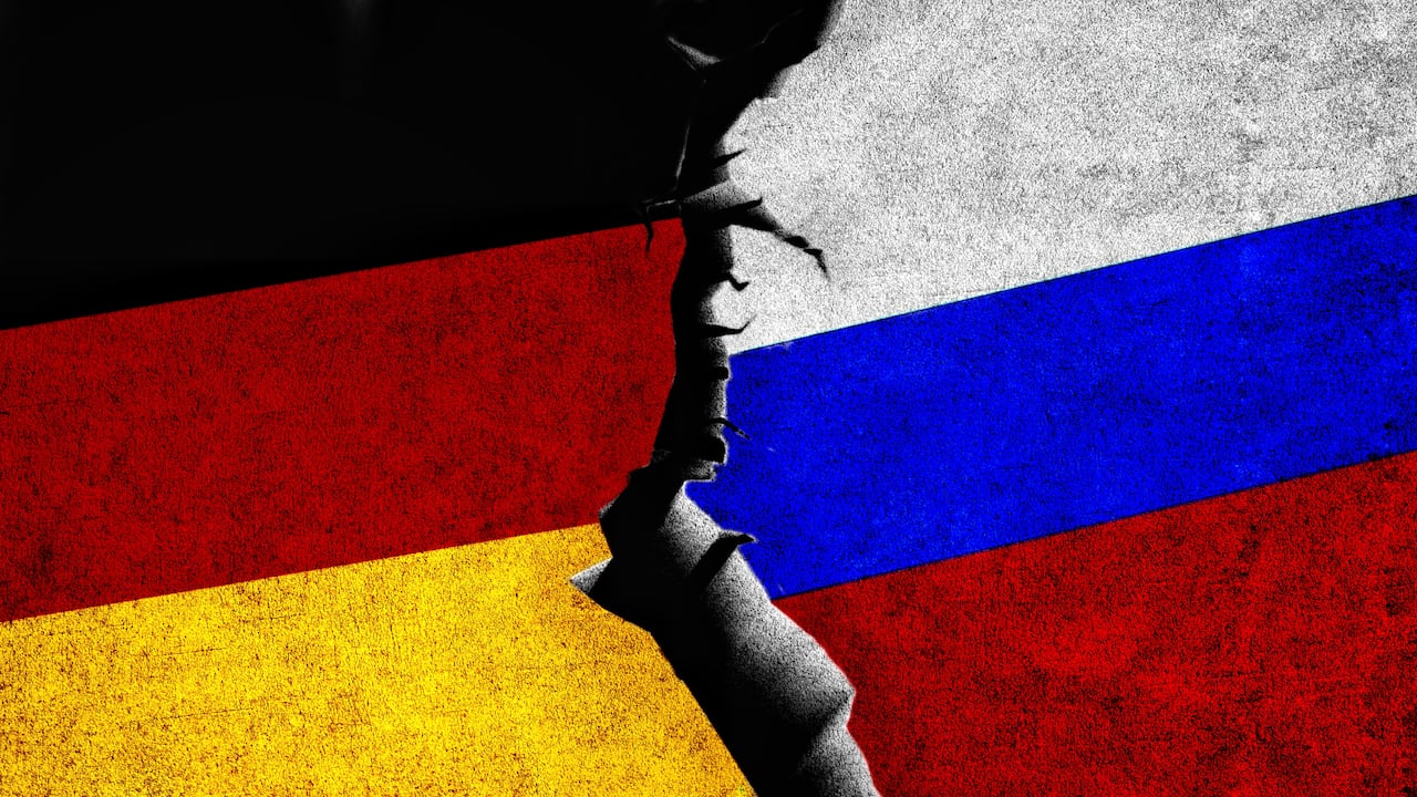 Banderas de Alemania y Rusia.