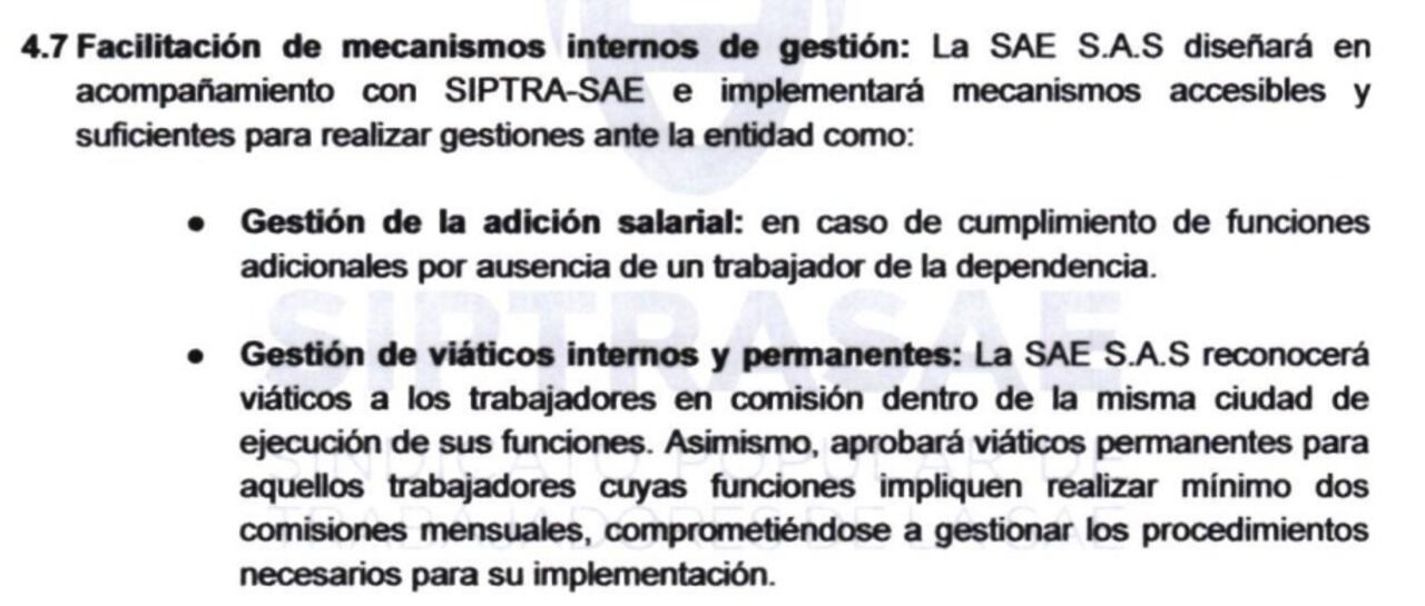 Los miembros del sindicato pretenden que se les pague viáticos por el tiempo de las negociaciones.