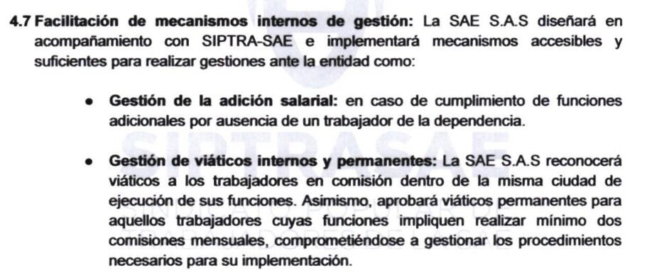 Los miembros del sindicato pretenden que se les pague viáticos por el tiempo de las negociaciones.