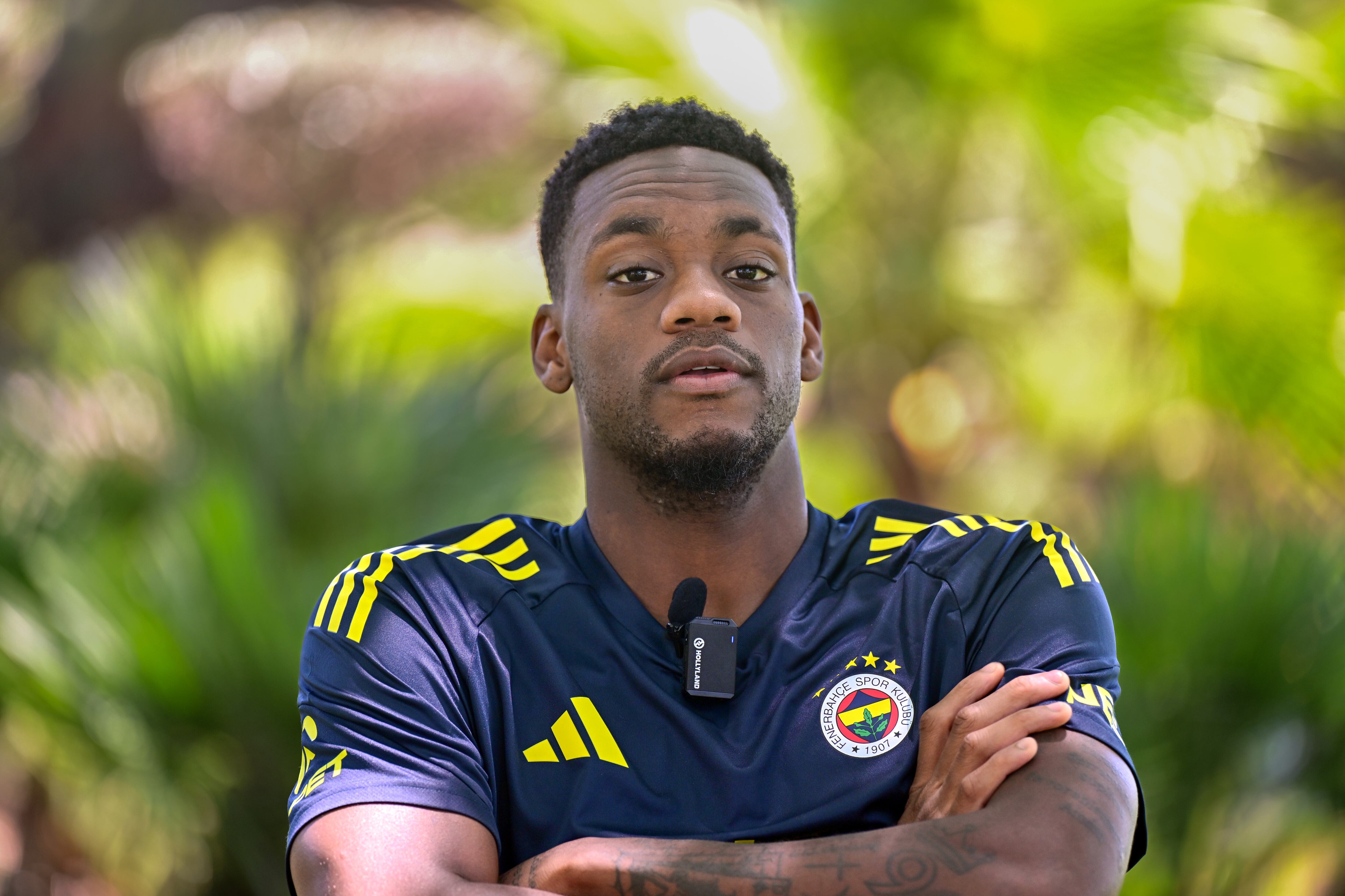 ISTANBUL, TURKIYE - JULY 24: New signing of Fenerbahce Jhon Duran speaks during an interview in Istanbul, Turkiye on July 24, 2025. (Photo by Serhat Cagdas/Anadolu via Getty Images)