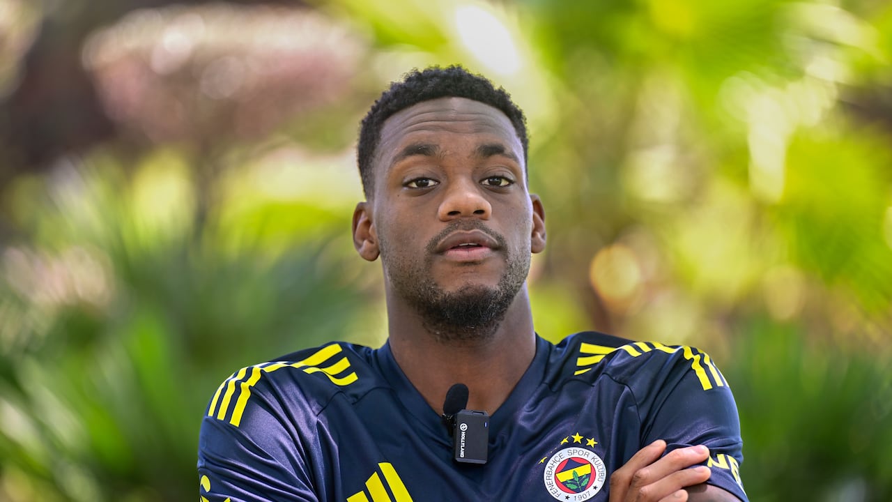 ISTANBUL, TURKIYE - JULY 24: New signing of Fenerbahce Jhon Duran speaks during an interview in Istanbul, Turkiye on July 24, 2025. (Photo by Serhat Cagdas/Anadolu via Getty Images)