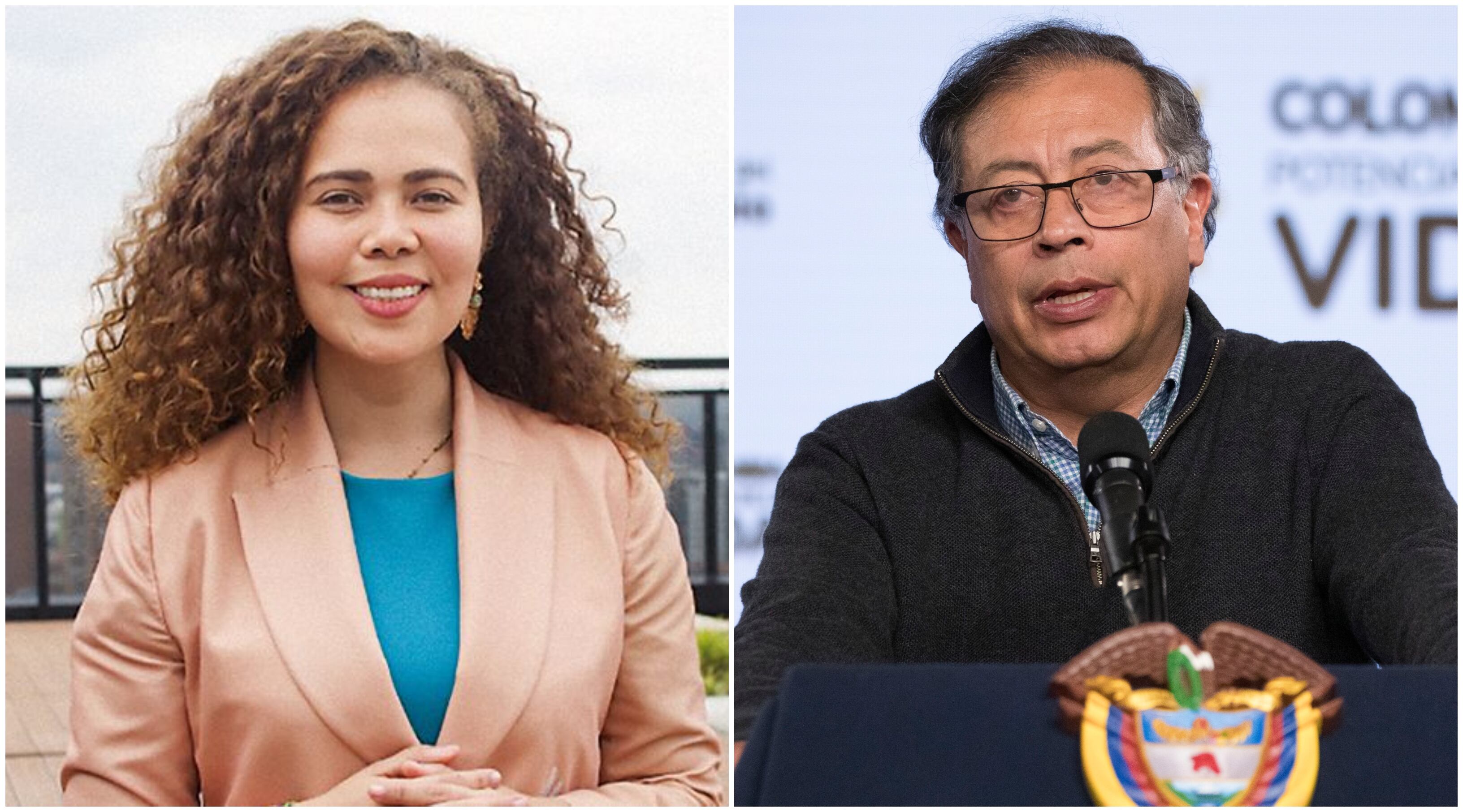 Presidente Gustavo Petro y la ministra de Ciencias Yesenia Olaya