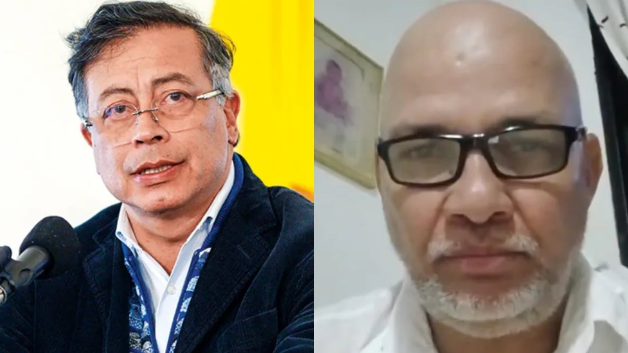 Gustavo Petro y papá de soldado fallecido.