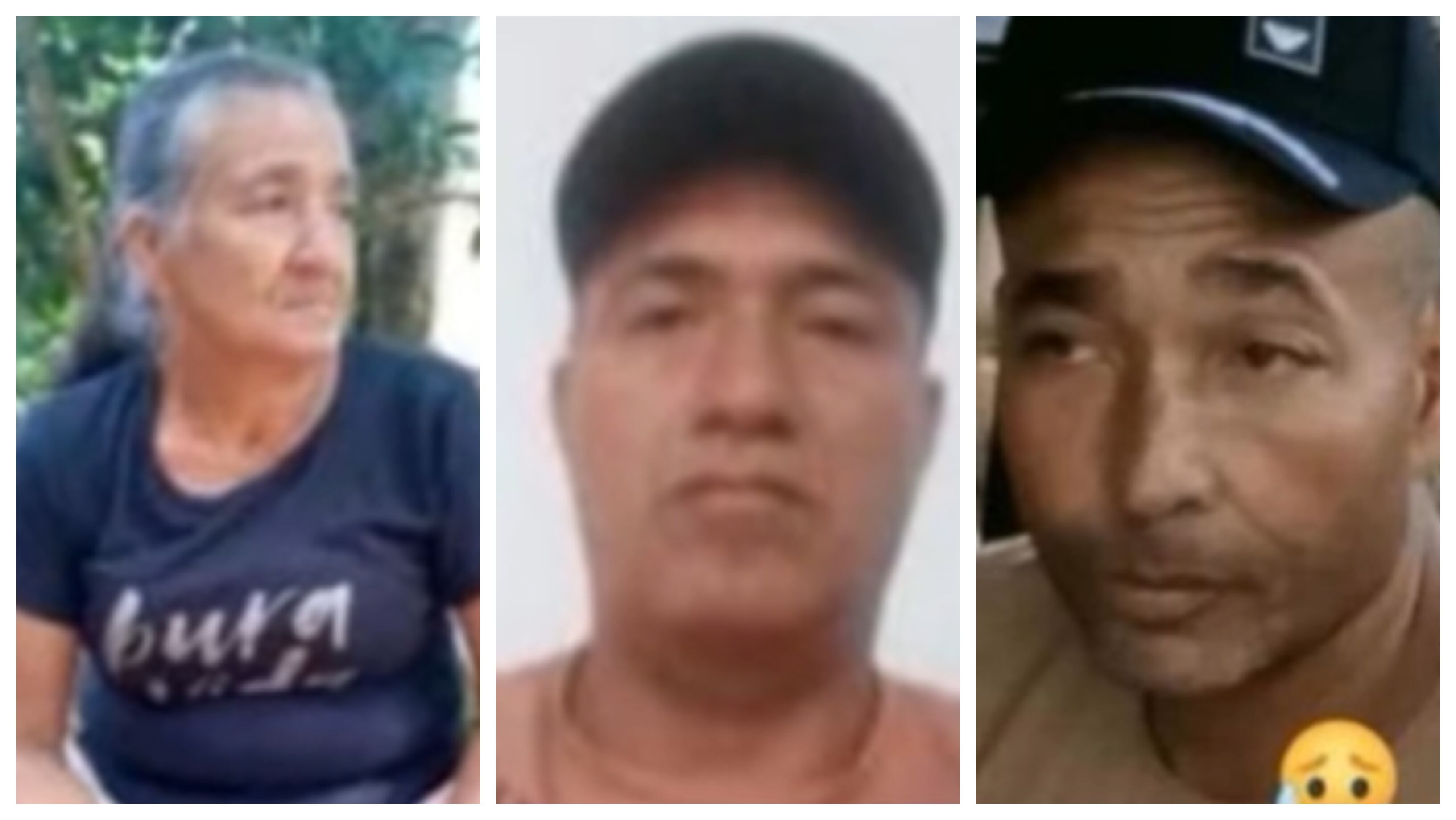 María Cecilia Silva y sus hijos Alonso de Jesús Silva, el tesorero de la Junta de Acción Comunal de La Jagua, y Yalusan Cano, miembro del comité de Conciliación de la misma, asesinados en un ataque con un dron cargado con explosivos en Segovia, Antioquia.