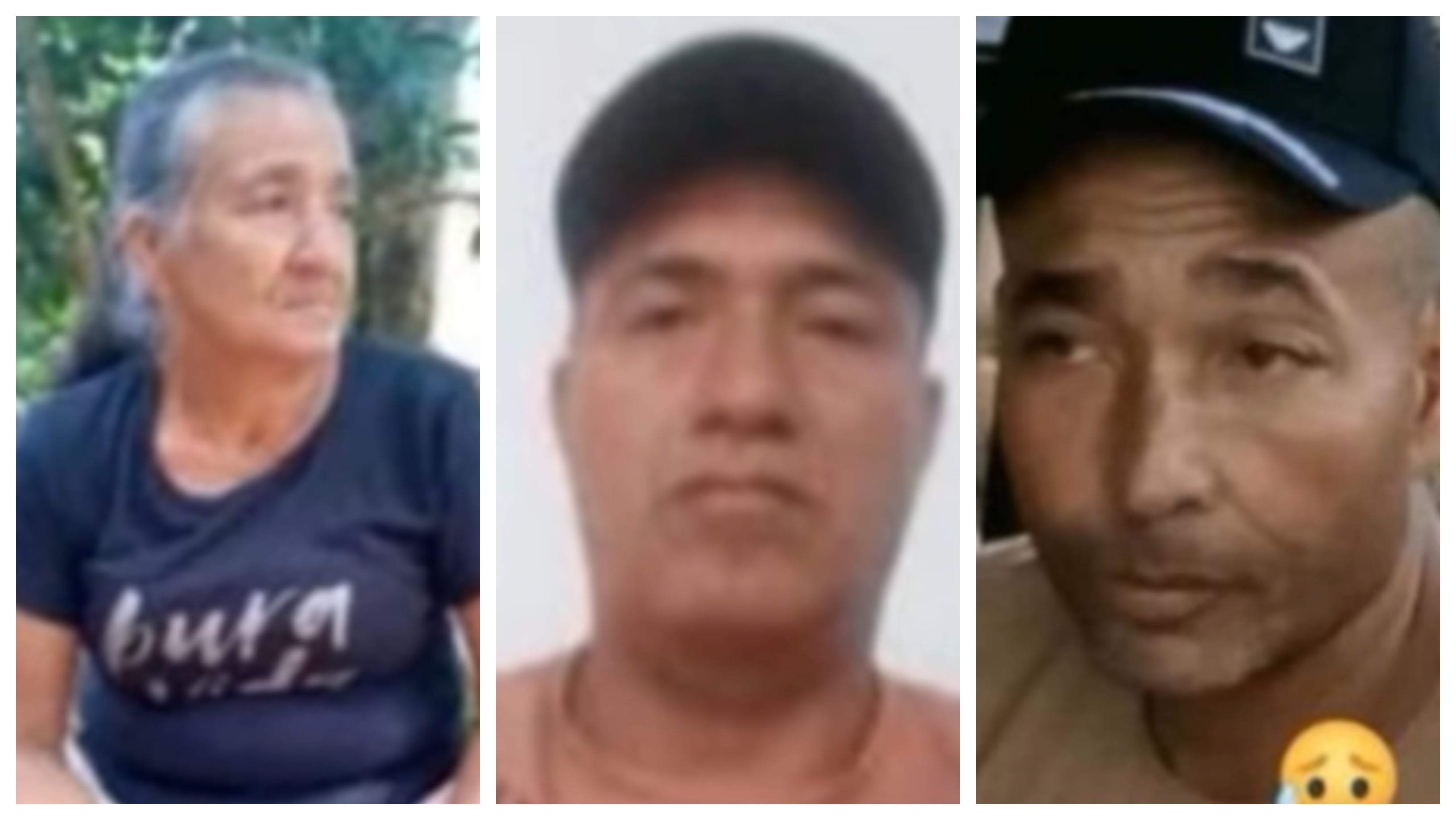 María Cecilia Silva y sus hijos Alonso de Jesús Silva, el tesorero de la Junta de Acción Comunal de La Jagua, y Yalusan Cano, miembro del comité de Conciliación de la misma, asesinados en un ataque con un dron cargado con explosivos en Segovia, Antioquia.