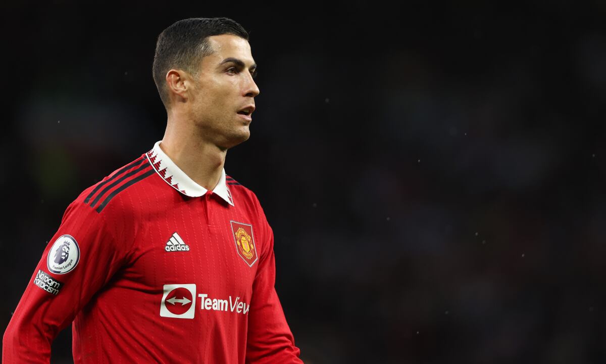 MANCHESTER, ENGLAND - OCTOBER 30: Cristiano Ronaldo of Manchester United during the Premier League game between Manchester United and West Ham United at Old Trafford on October 30, 2022 in Manchester, United Kingdom. (Photo by Getty Images/Matthew Ashton - AMA)