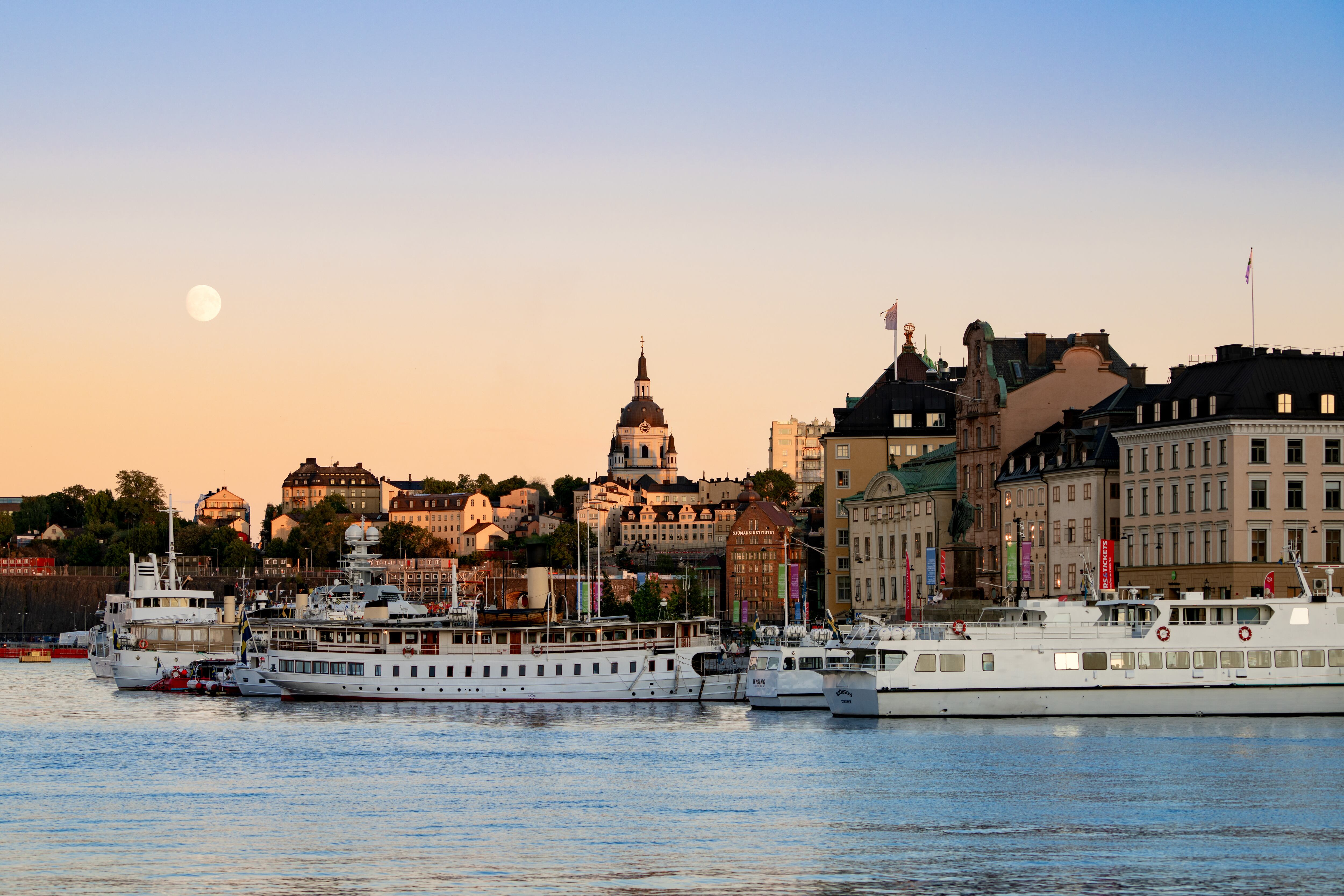 STOCKHOLM, SWEDEN - JUNE 19: General view of Stockholm at sunset on June 19, 2024 in Stockholm, Sweden.  (Photo by AaronP/Bauer-Griffin/GC Images)