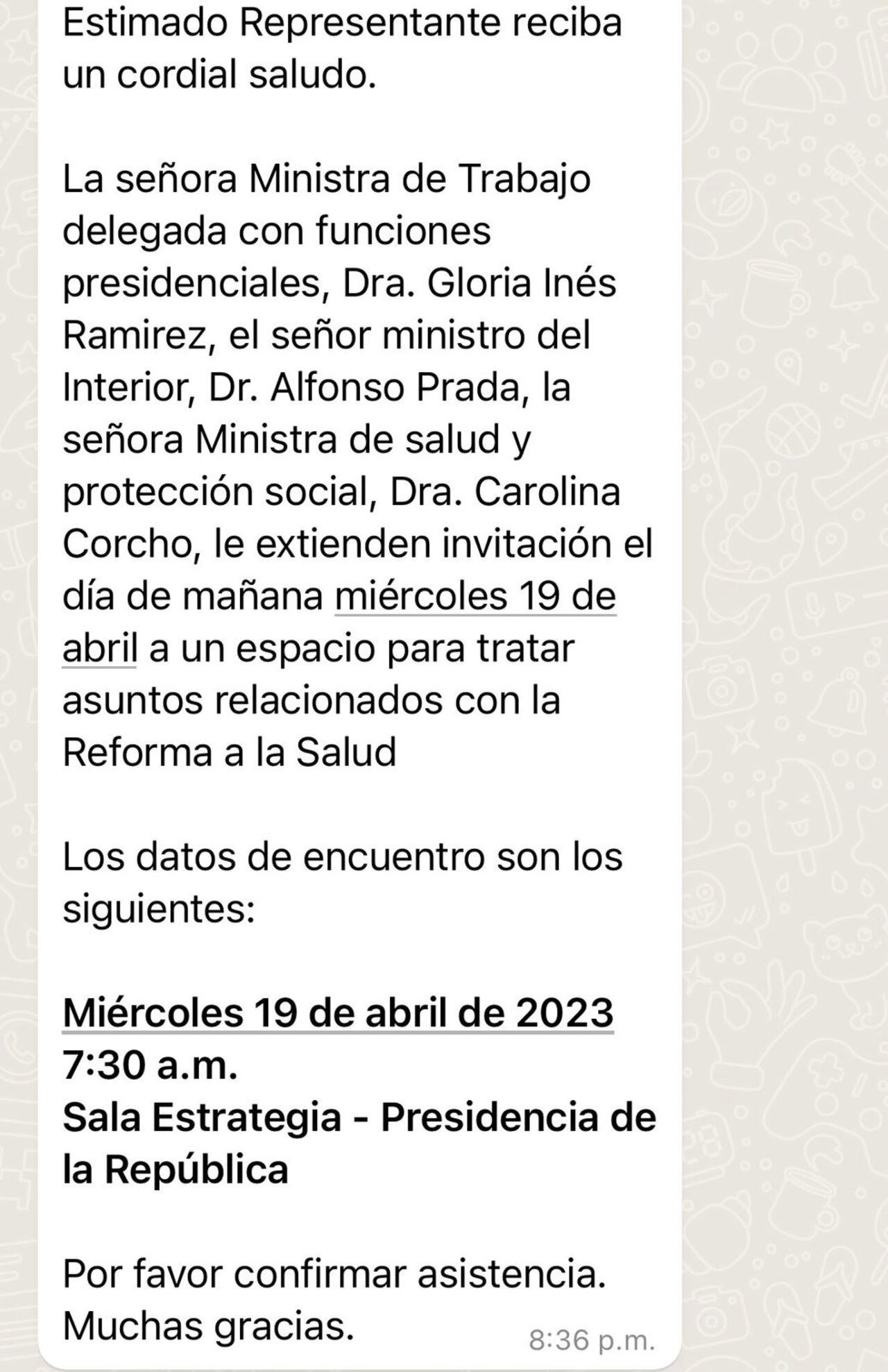 Mensaje de WhatsApp