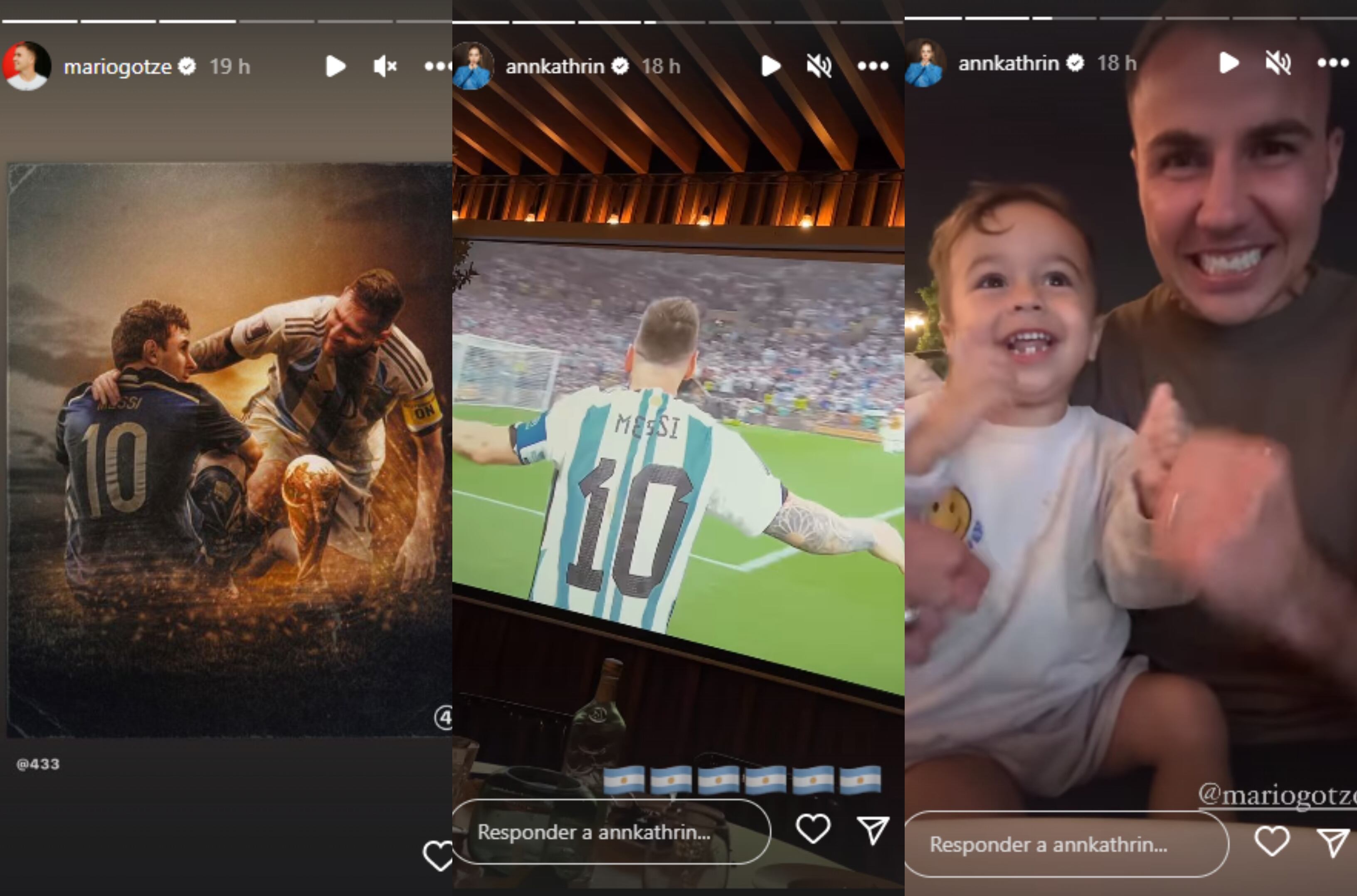 La familia Götze apoyó a Argentina en la final de Qatar 2022.