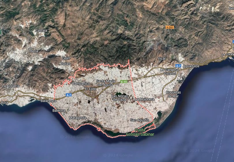 Mar de plásticos ubicado en España