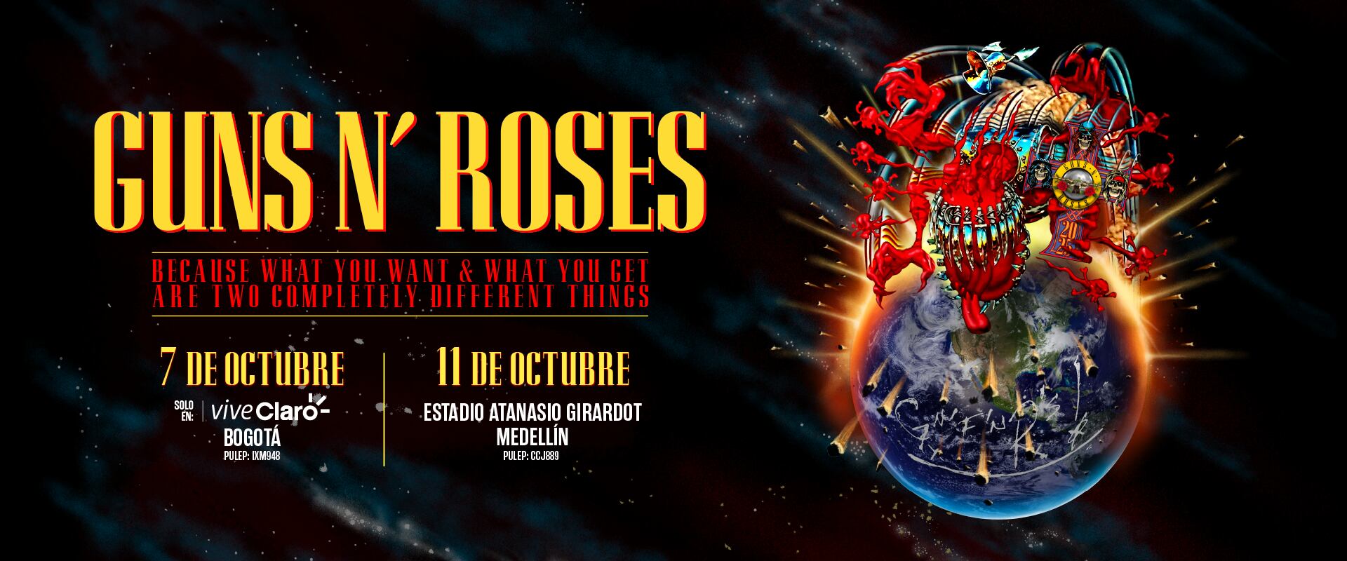 Guns N’ Roses regresa a Colombia con dos conciertos imperdibles en el marco de su gira "Because What You Want & What You Get Are Two Completely Different Things Tour".
