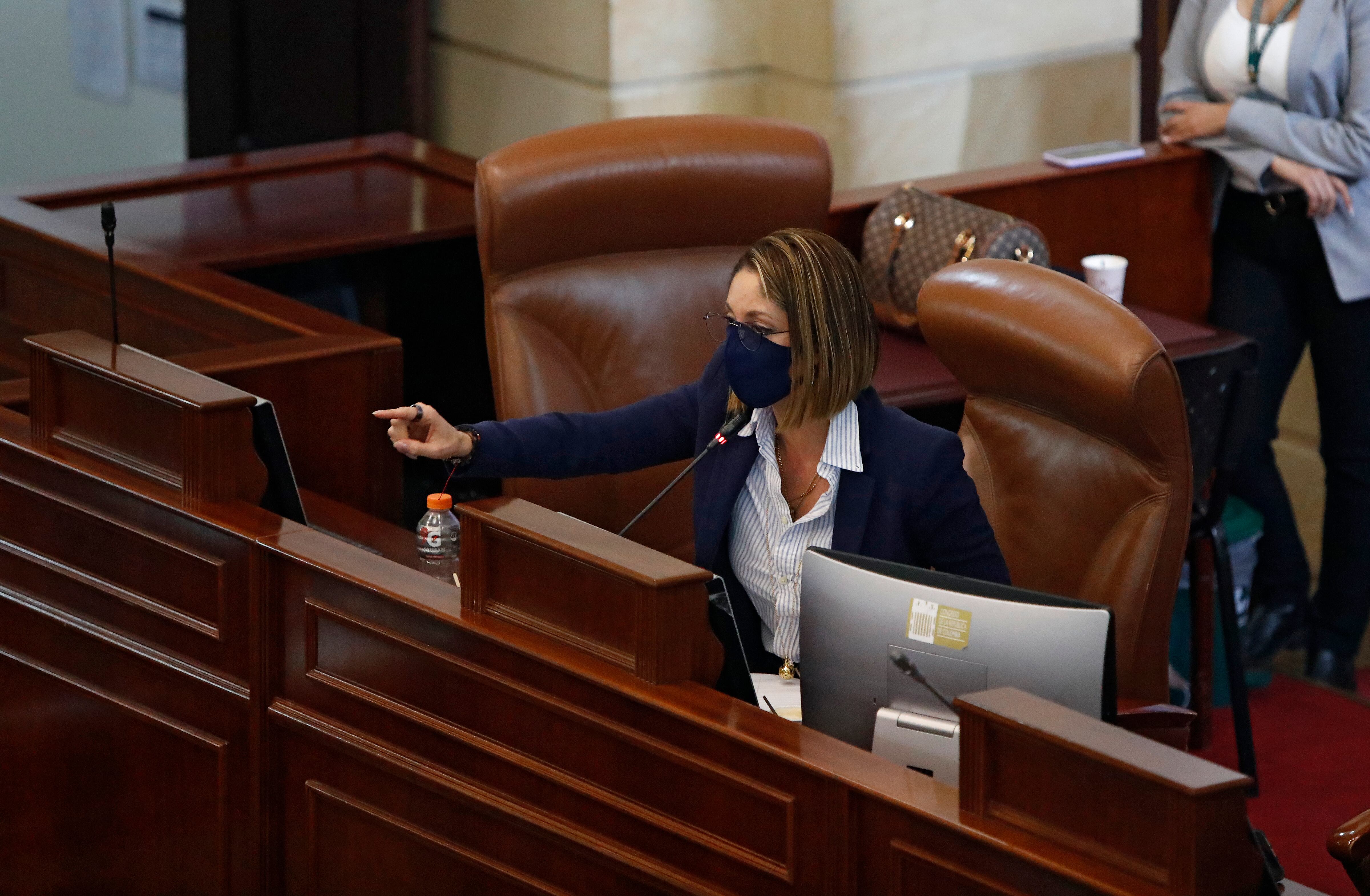 Representante Jennifer Arias  presidenta de la Cámara de Representantes
 votacion de la moción de censura en contra de la ministra MinTic Karen Abudinen en la Cámara de Representantes.
Bogota sep 10 del 2021
Foto Guillermo Torres Reina / Semana