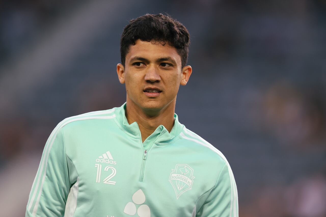 LOS ANGELES, CA - JULY 29: Fredy Montero of Seattle Sounders during the Major League Soccer match between Los Angeles Football Club and Seattle Sounders FC at Banc of California Stadium on July 29, 2022 in Los Angeles, California. (Photo by James Williamson - AMA/Getty Images)