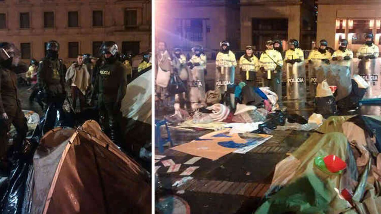 Los campistas fueron rodeados por el Esmad hacia las 2:00 a.m.