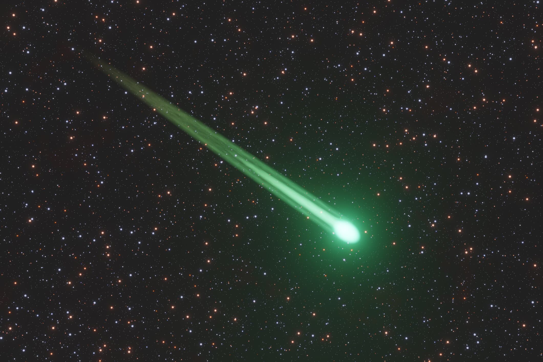 Cometa atravesando el espacio.
