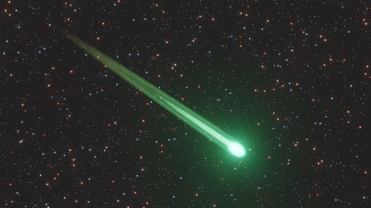 Cometa atravesando el espacio.