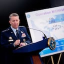 ARLINGTON, VIRGINIA - JUNE 22: Chairman of the Joint Chiefs of Staff Air Force Gen. Dan Caine discusses the mission details of a strike on Iran during a news conference at the Pentagon on June 22, 2025 in Arlington, Virginia. U.S. President Donald Trump gave an address to the nation last night after three Iranian nuclear facilities were struck by the U.S. military. (Photo by Andrew Harnik/Getty Images)