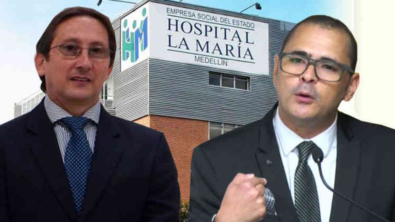 William Marulanda, gerente de la E.S.E La María y Sergio Zuluaga, contralor de Antioquia. Foto: Fotomontaje SEMANA.