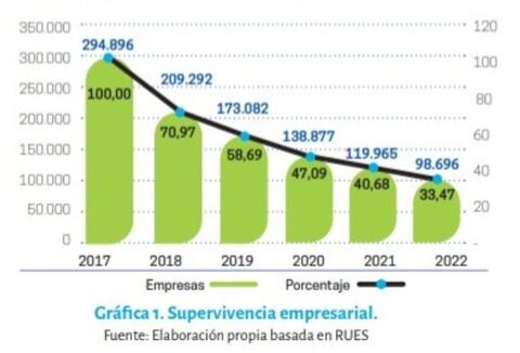 De las empresas que fueron creadas en el año 2017 en Colombia solo han ...